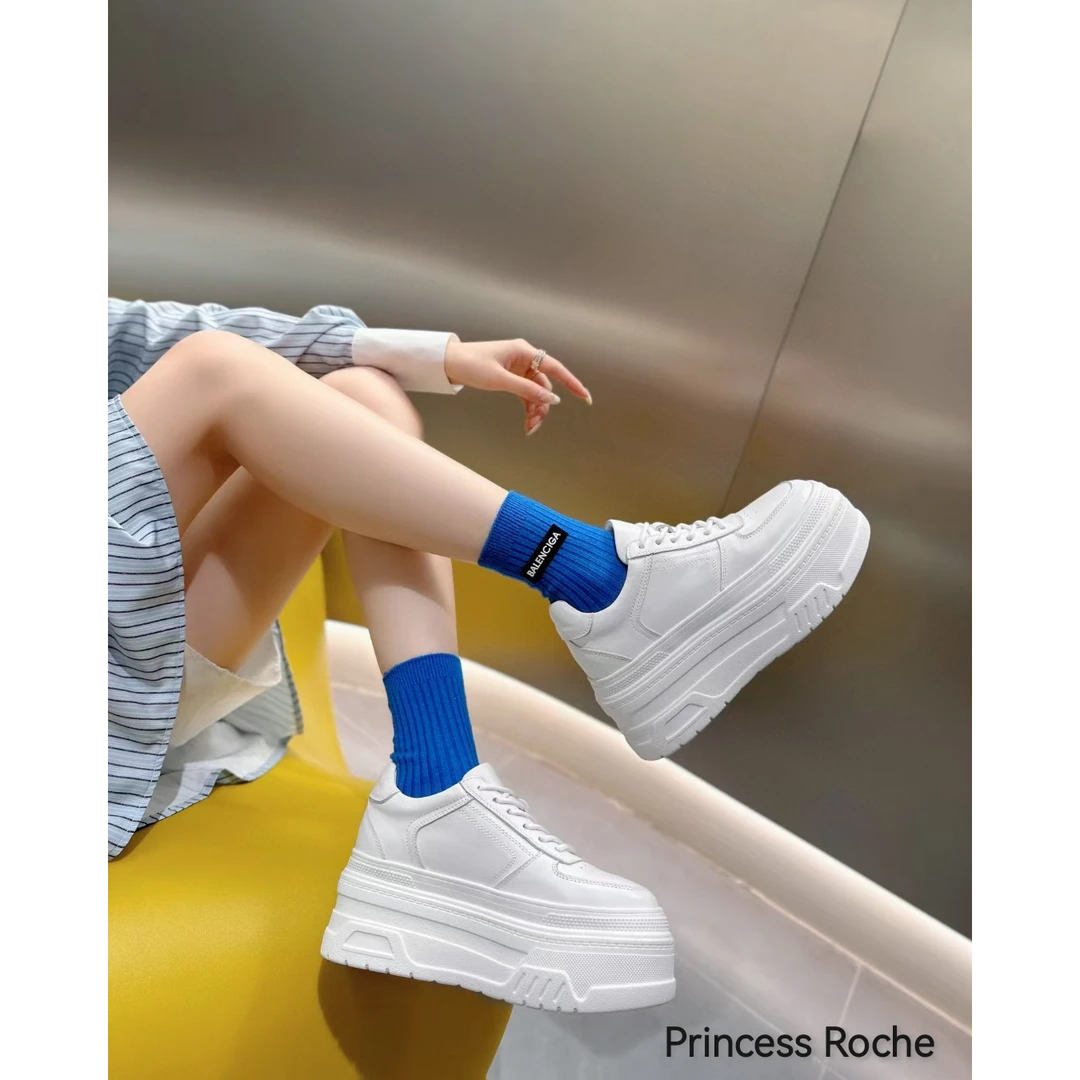 Princess Roche【设计师款】秋季厚底休闲鞋真皮百搭小个子增高女鞋