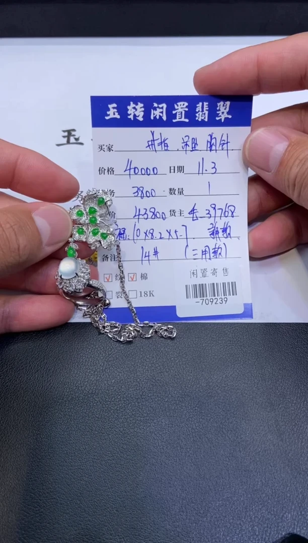 颈饰18K金镶嵌翡翠项链多人-709239