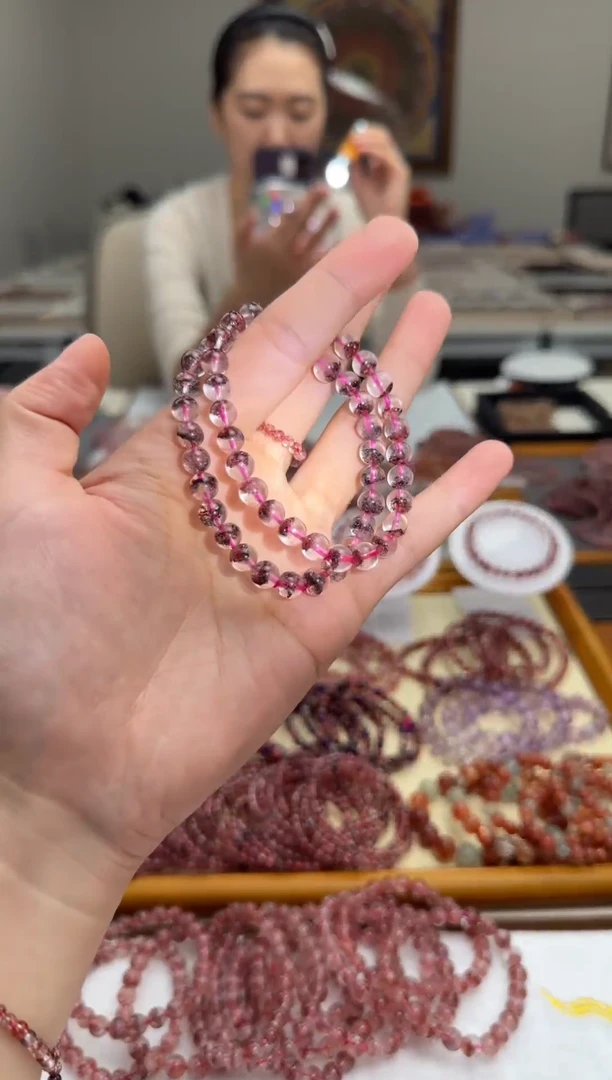 未镶嵌手串水晶聚宝盆金草莓 多样性发一