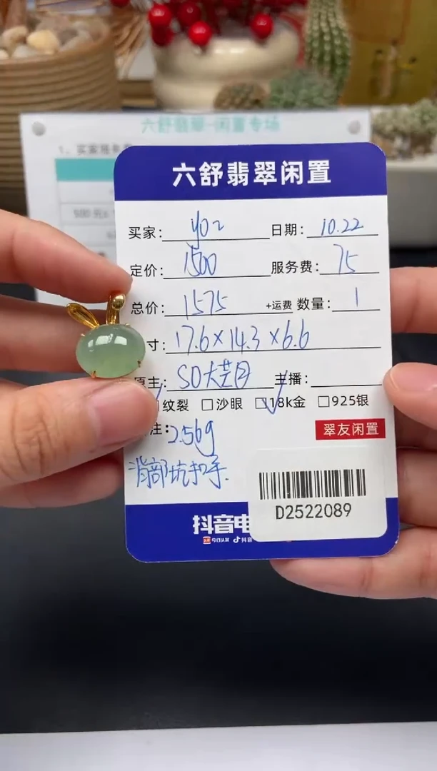 颈饰18K金镶嵌翡翠y*～D2522089
