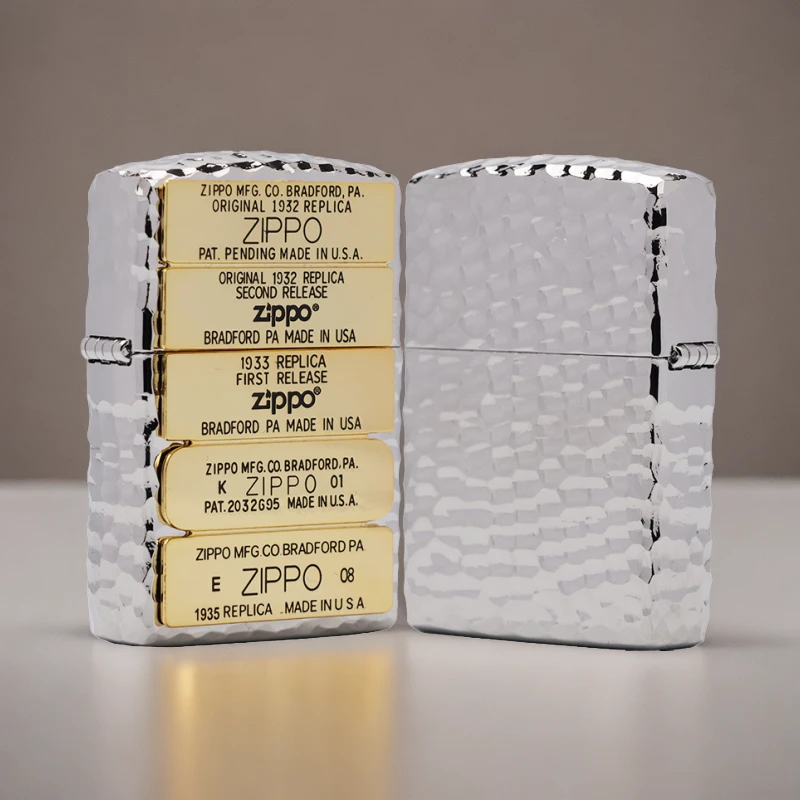 ZIPPO/之宝打火机镀银盔甲【陨石坑历代标】机正品煤油机DYJ1