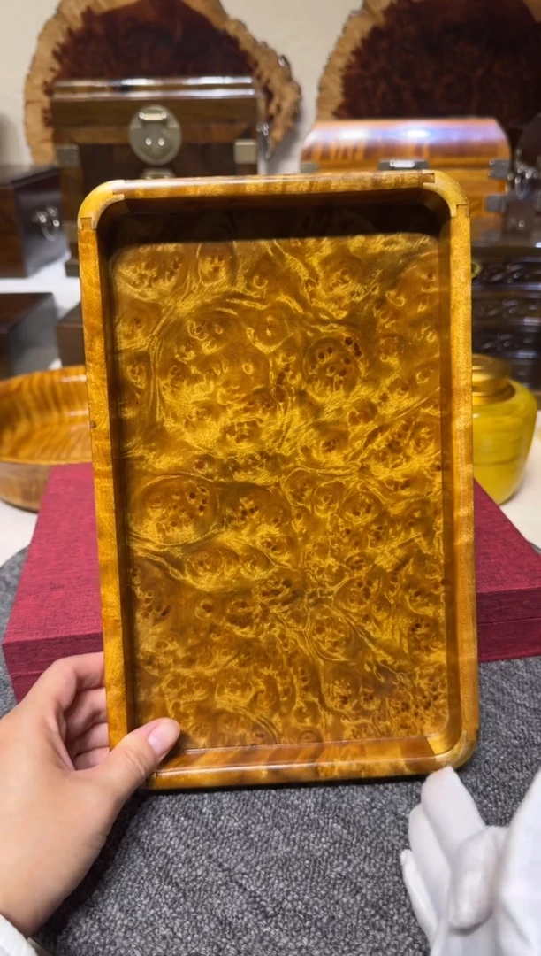 帝王之木：满留疤文承盘 长27宽17高3cm