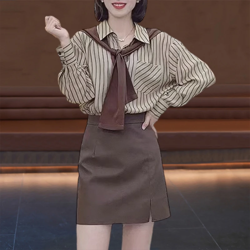 2025早秋装女士高档衬衫外穿上班族通勤风女装百搭小众高级感上衣