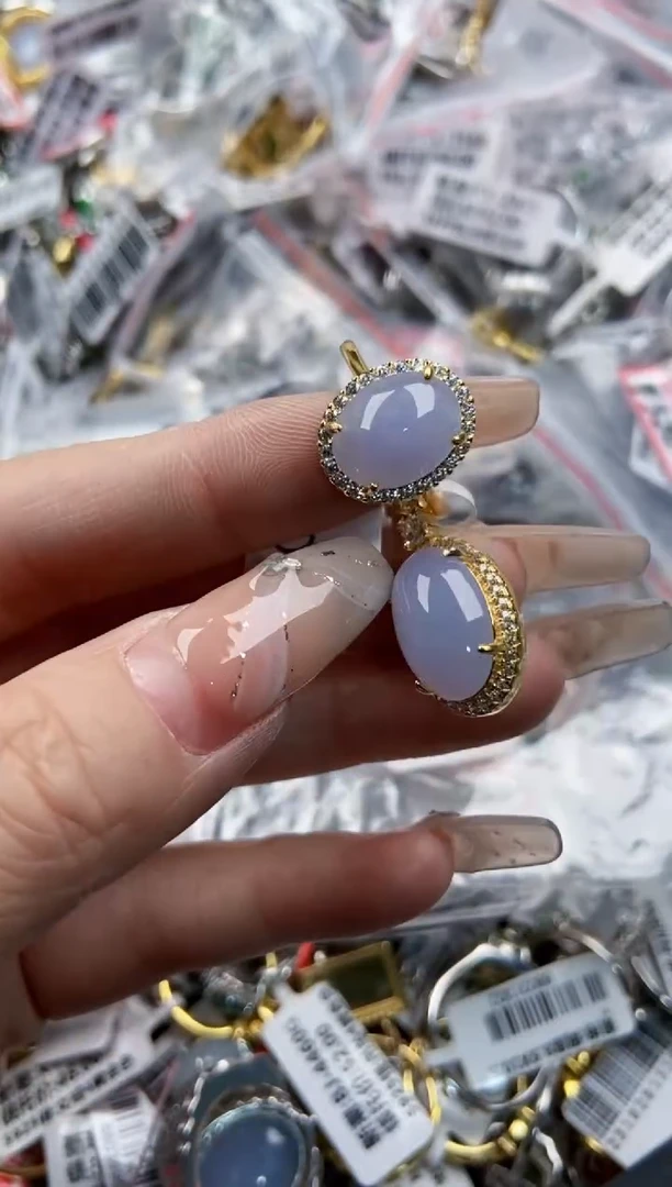 银S925镶嵌戒指翡翠151515----1