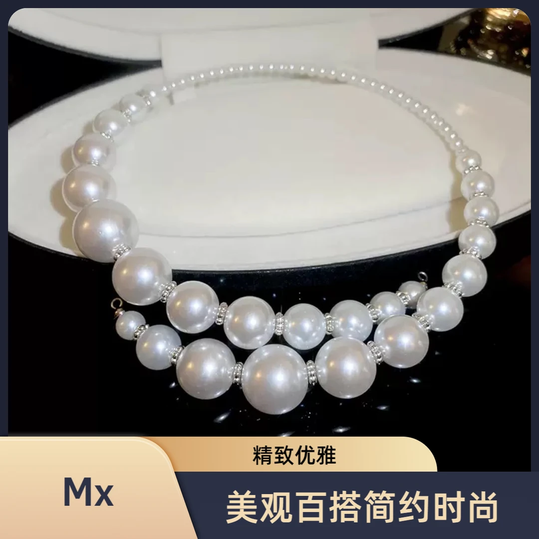合金仿珍珠项链 【会姐自留】经典简约港风法式仿珍珠女士装饰项链