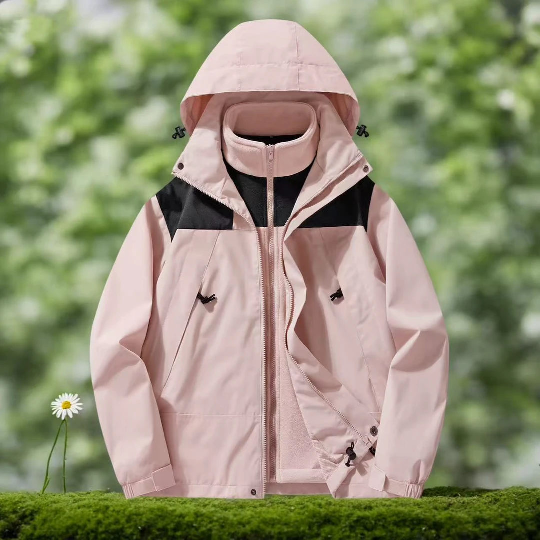 【超值购】户外三合一外套男女保暖登山服防水防风可拆卸冲锋衣