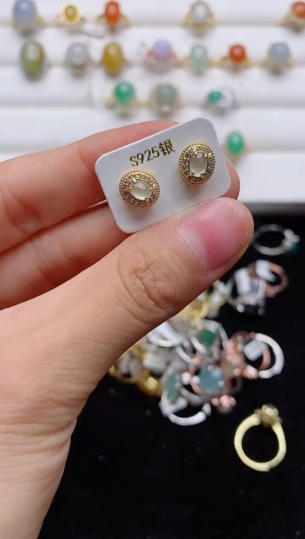 翡翠戒指银S925镶嵌............