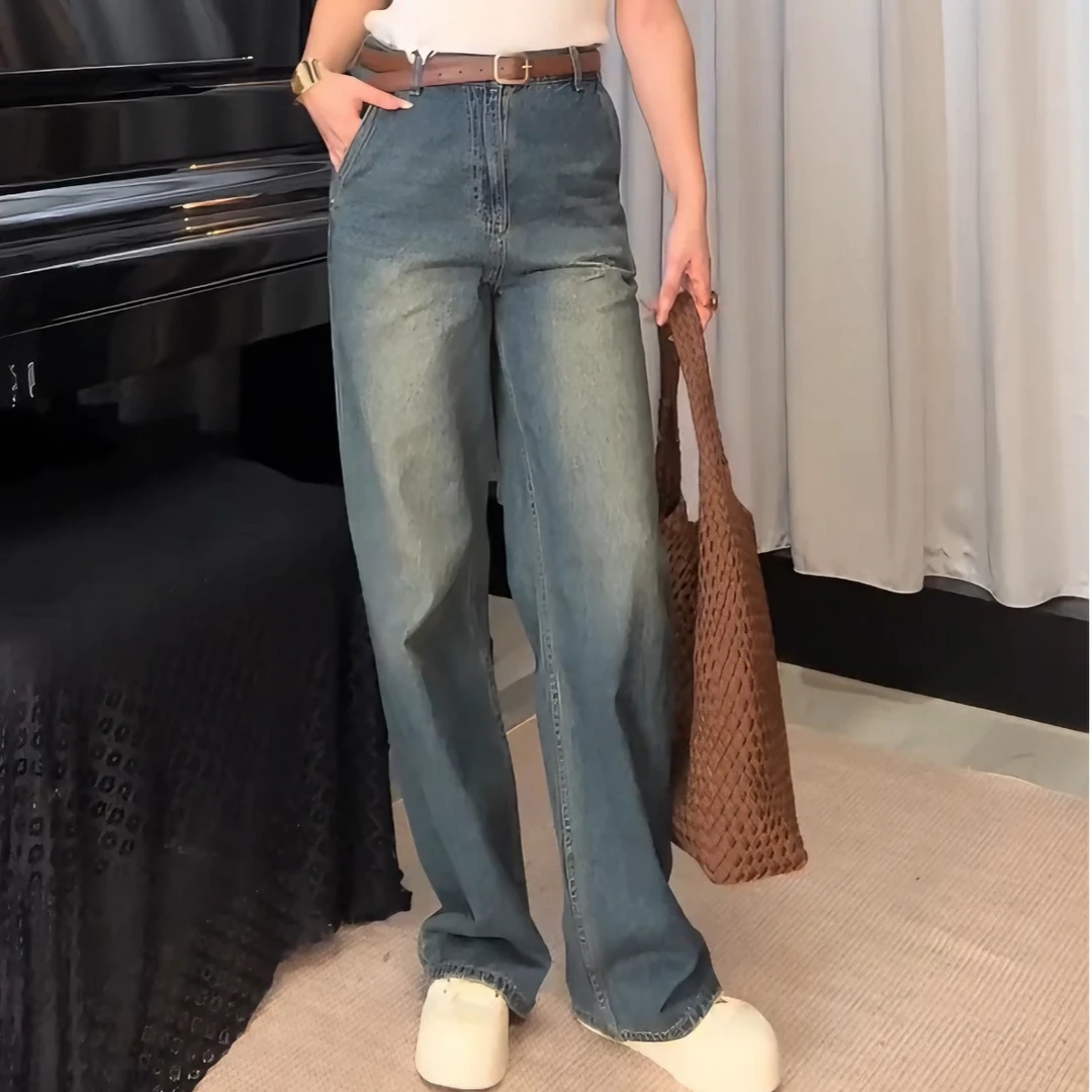 牛牛专属复古水洗直筒牛仔裤1568