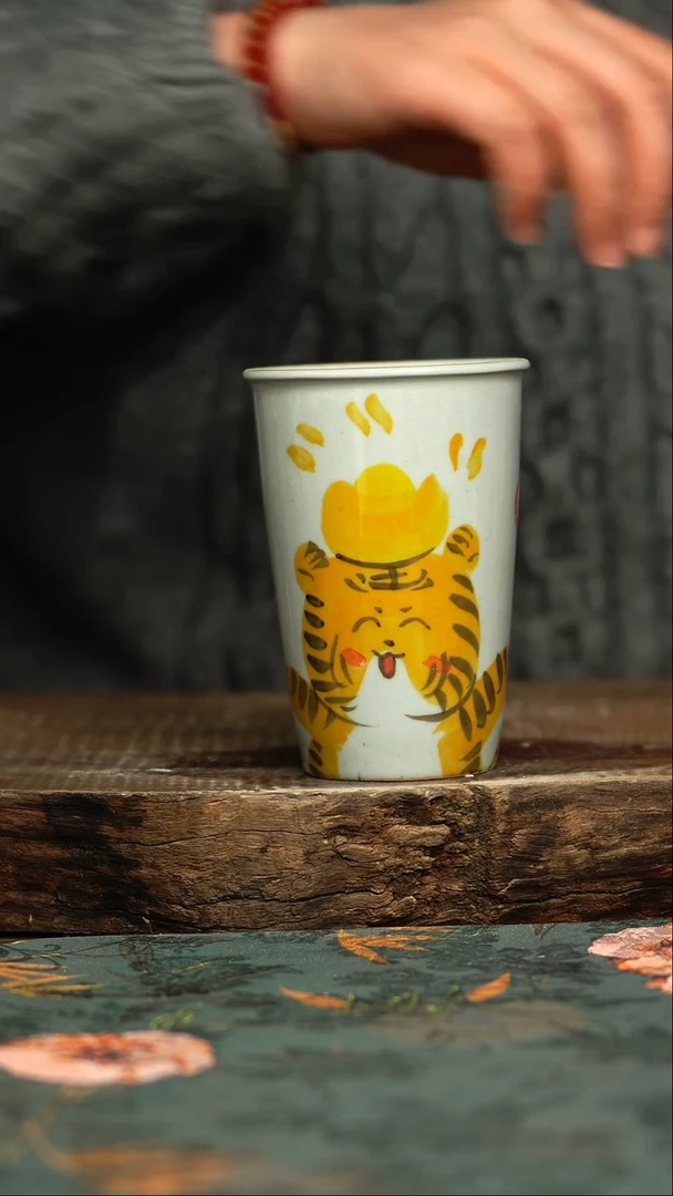【闪购商品】杯杯釉下彩手工手绘同款陶器