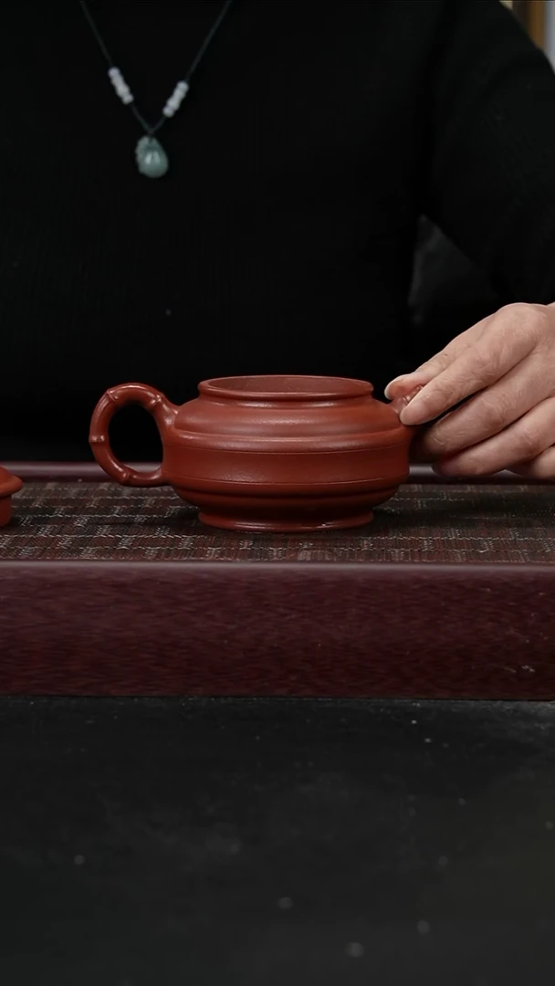 zq朱泥双线竹鼓