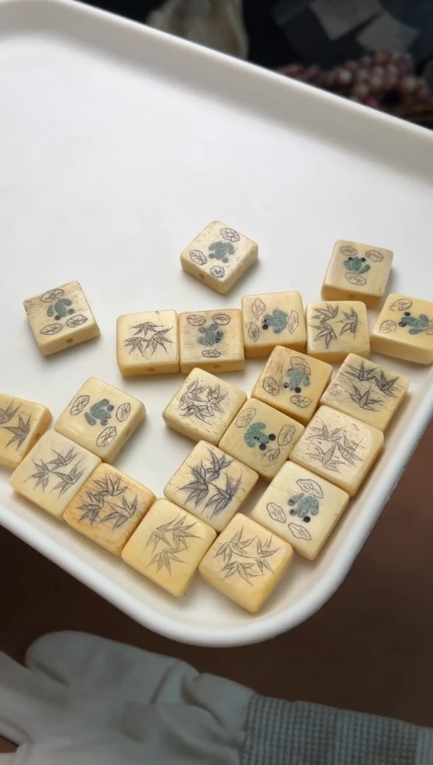 牛骨手串/手链p619 老料 青蛙 有棕裂