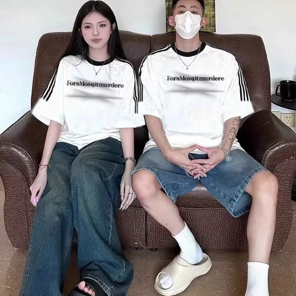 情侣短袖纯棉韩版2025新爆款一男一女夏季宽松潮流短袖t恤情侣装