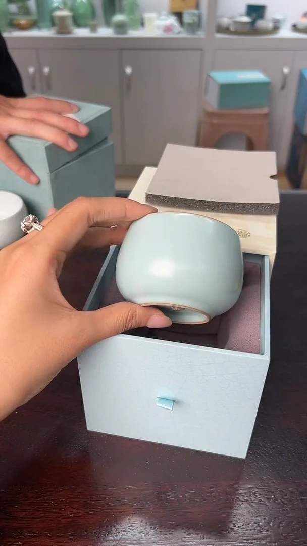 龙泉云间青瓷小米茶器