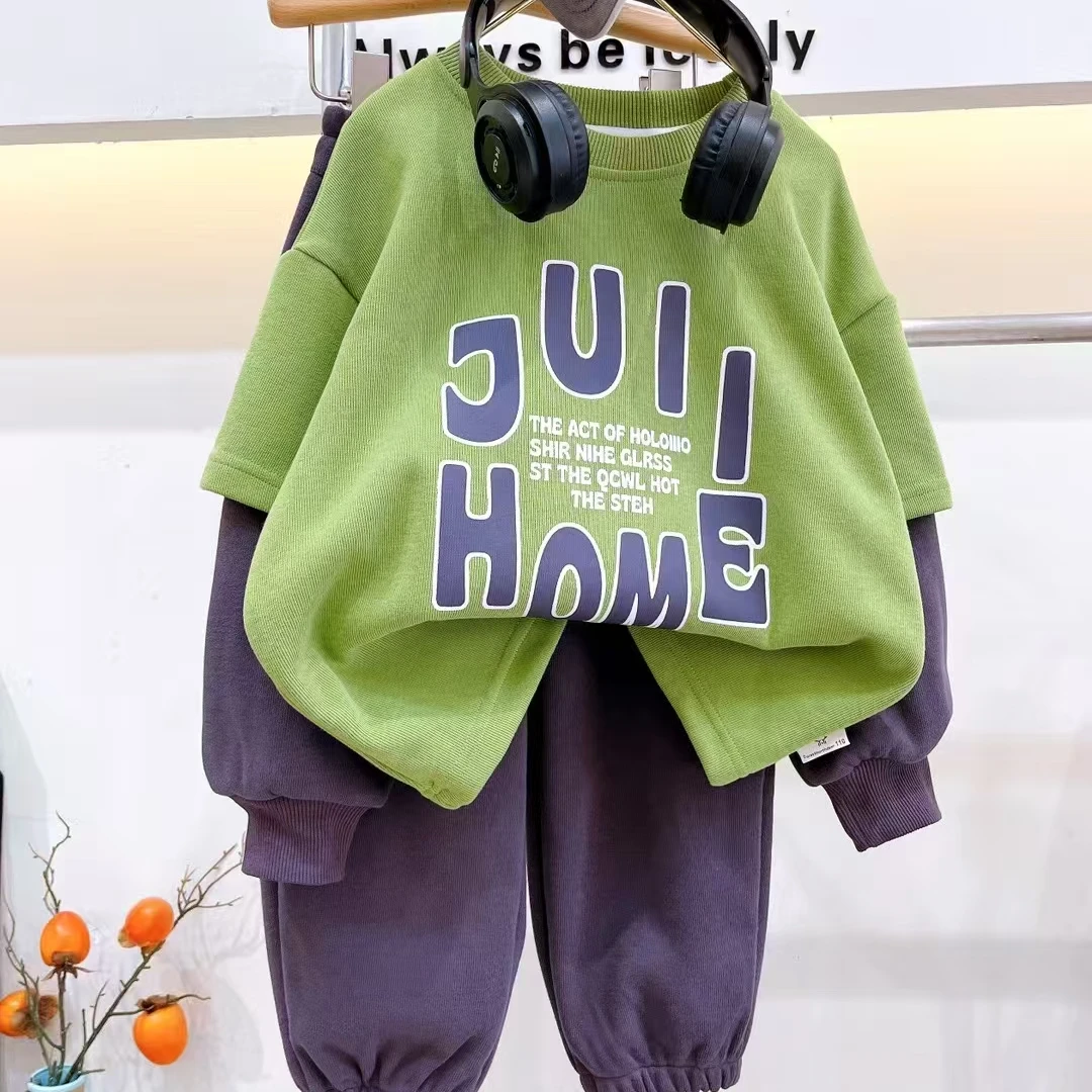 棉小九 儿童字母简约运动套装（中童）721943