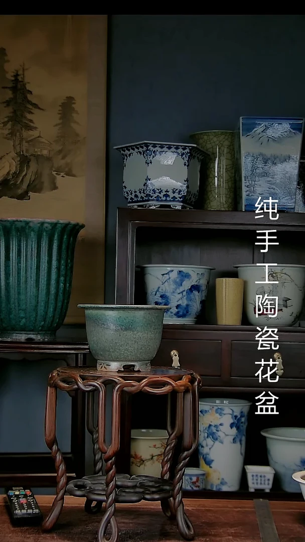 景德镇手工陶瓷花盆