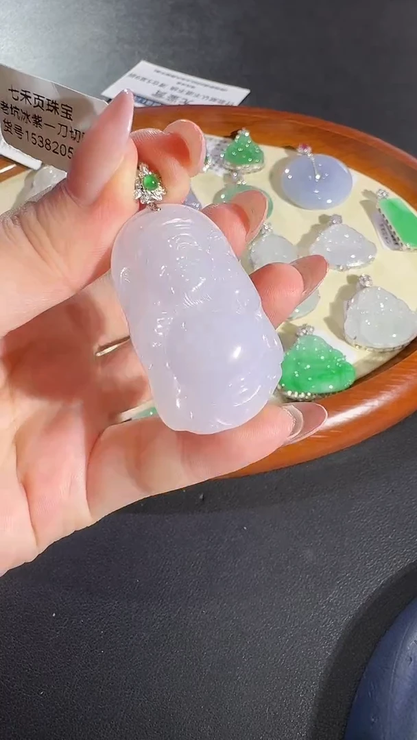 翡翠18K金镶嵌吊坠(不含链)【源头工厂】钻石镶嵌