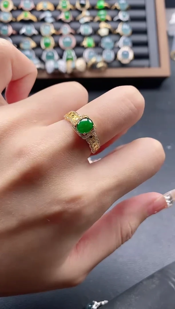 银S925镶嵌戒指翡翠51511