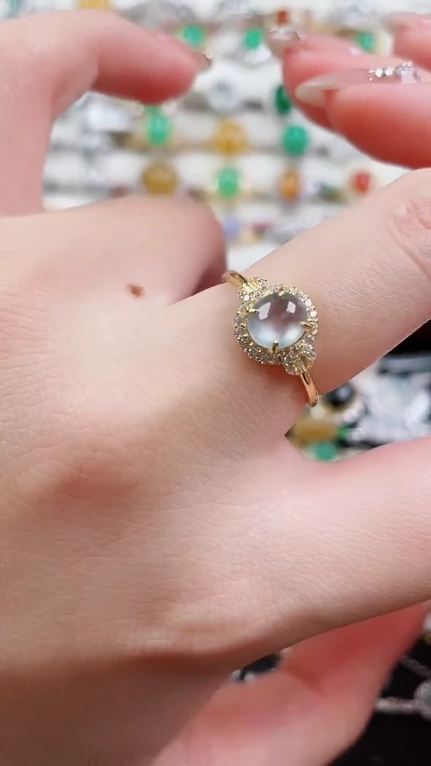 银S925镶嵌戒指翡翠95