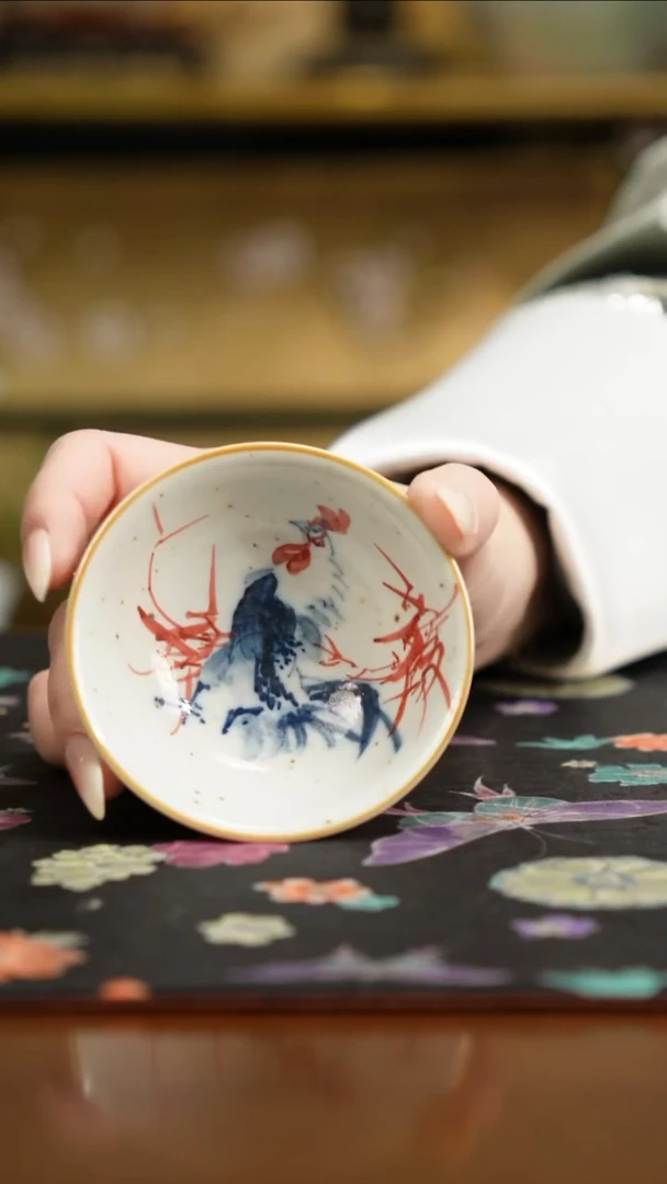 杯景德镇陶瓷杯碗柴烧多人