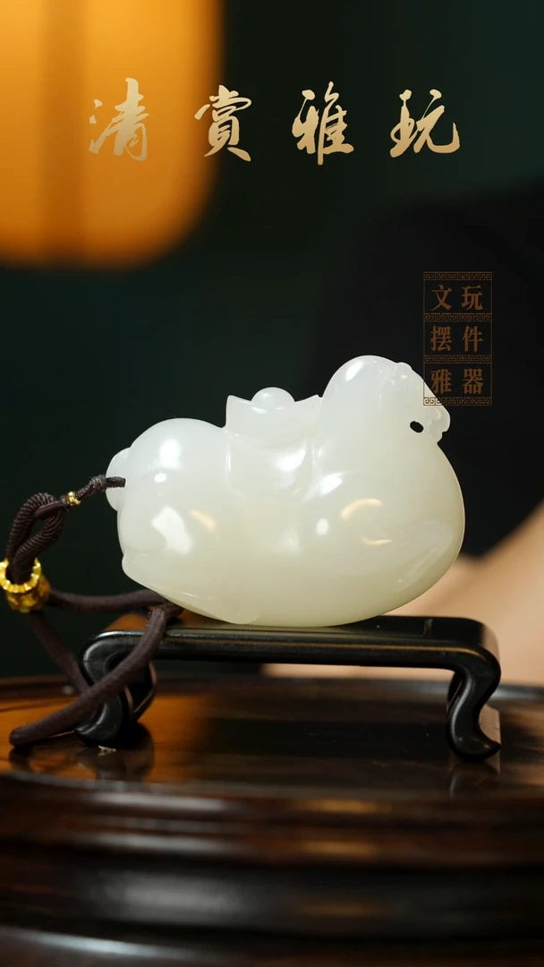 玉《马到成功》手把件摆件