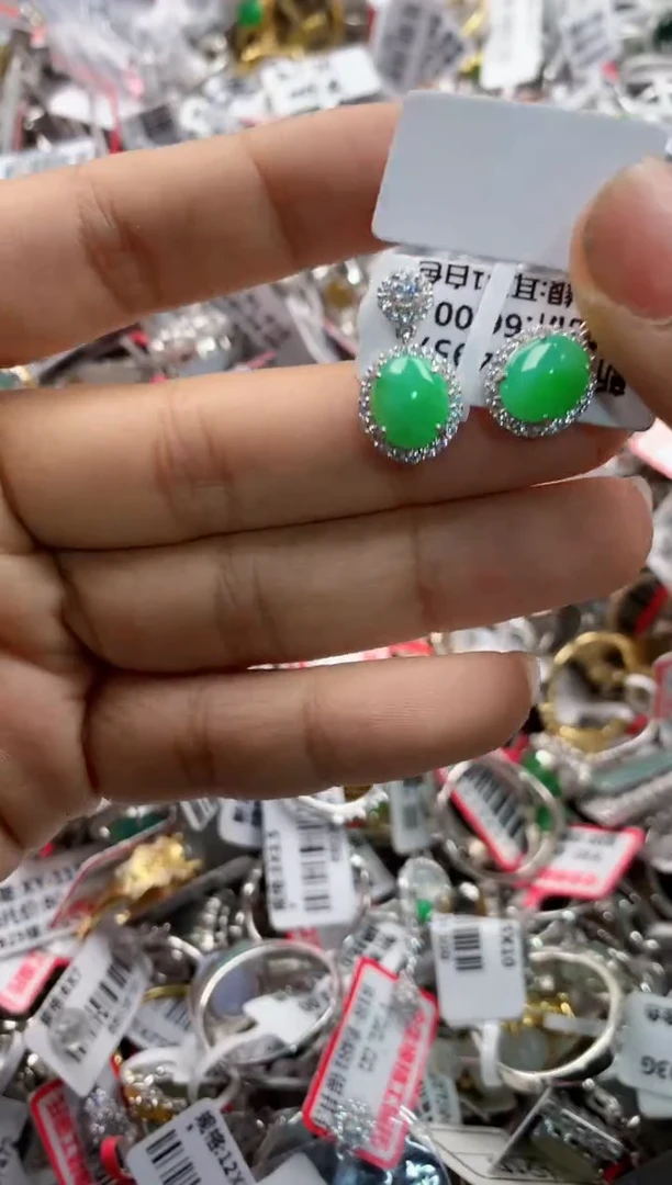 银S925镶嵌戒指翡翠13    6