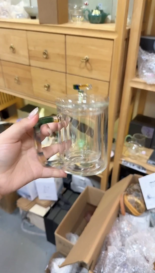 琉璃把手月牙办公杯