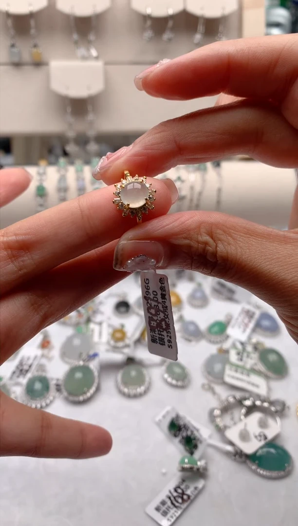 【闪购商品】翡翠戒指银S925镶嵌1号