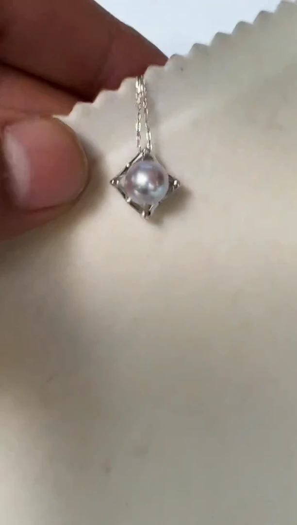 颈饰银S925镶嵌海水珍珠套链