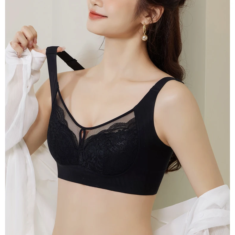 雯多色小胸显大大熊聚拢舒适透气防副乳文胸DE