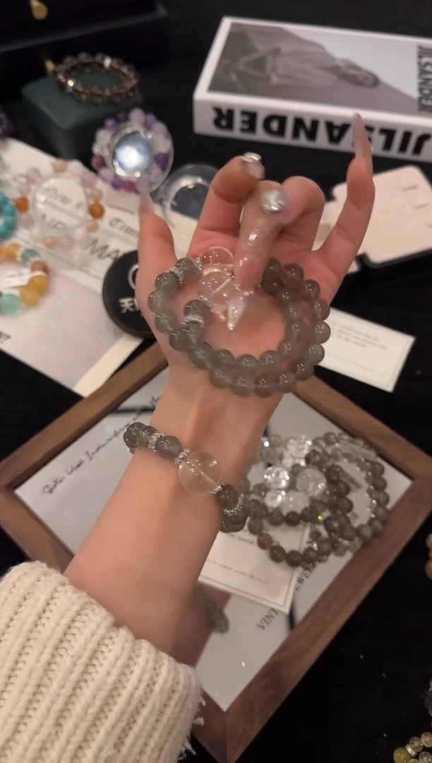 合金手链水晶绿草莓x3595