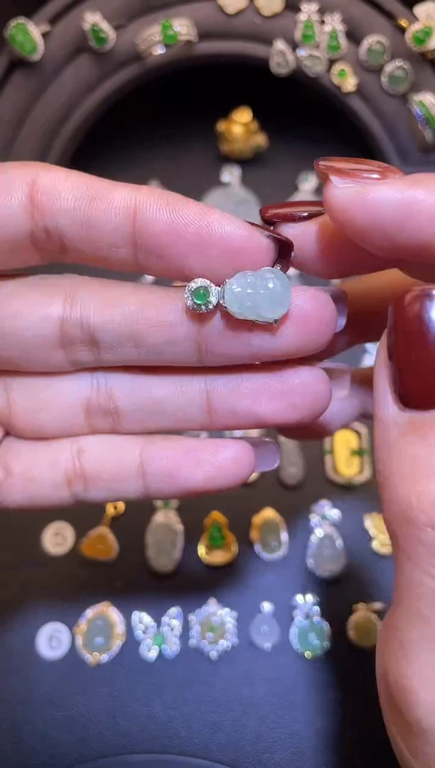 吊坠(不含链)银S925镶嵌翡翠1