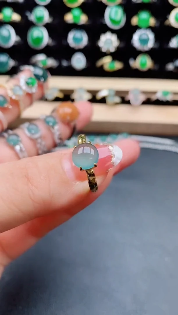 【闪购商品】翡翠戒指银S925镶嵌8058