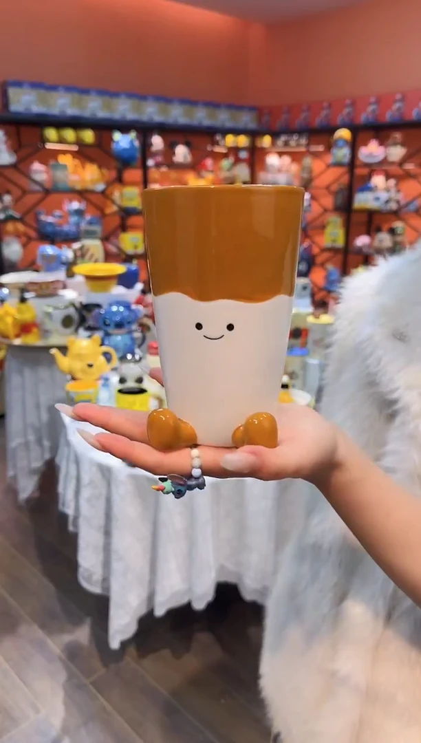 瓷片@@可爱手工制作陶瓷杯杯