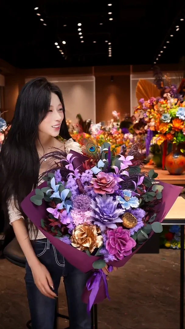 瓶琉璃手工花器花束空运包邮送货上门-以图片为准