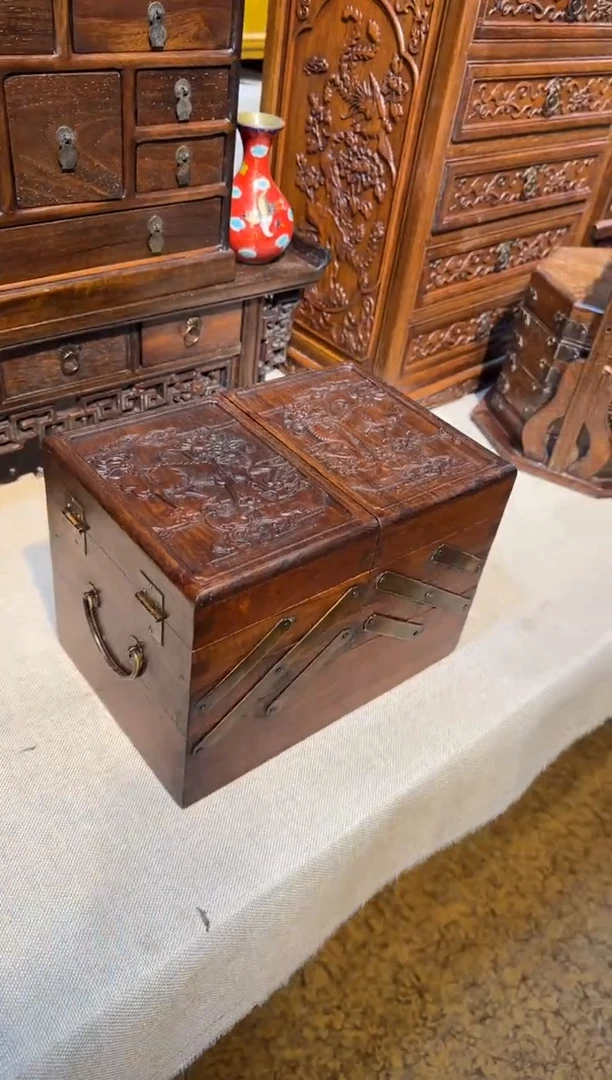 木折叠   行医箱  摆件 工艺品  28/19/20高