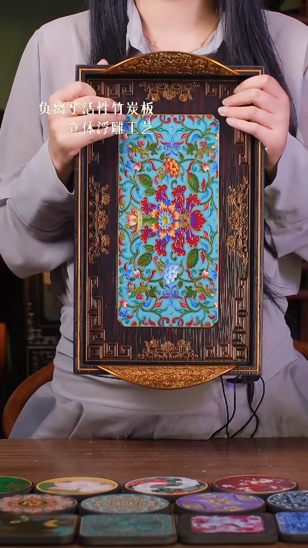 壹藏贰宝全釉繁花托盘