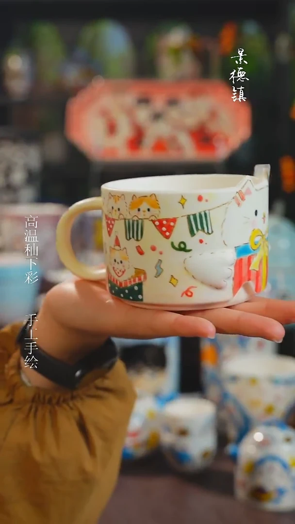 景德镇高温釉下彩纯手工手绘