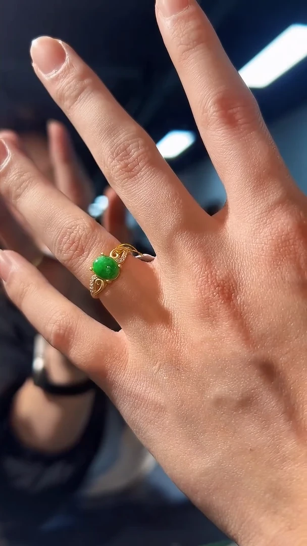 【闪购商品】翡翠戒指银S925镶嵌缅料A货/支持复检/一件