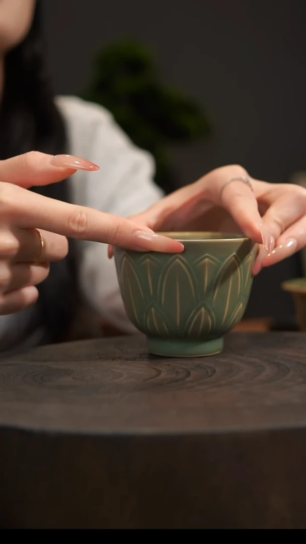 杯子莲花瓣杯 汝州原产地  原矿老釉