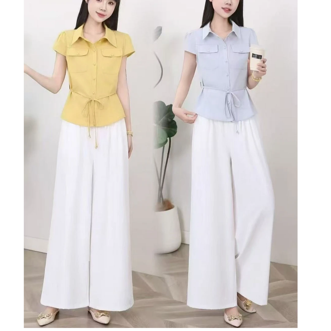 阔腿裤套装（实拍图为准）2025夏新款轻奢高级感显瘦休闲两件套8857