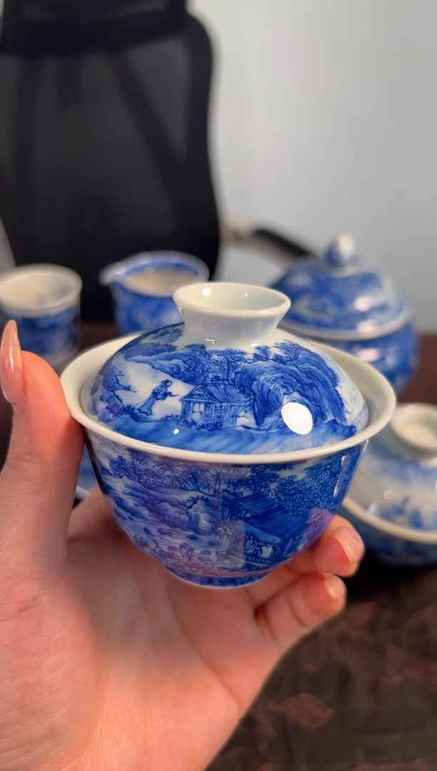瓷片 惜之悟造 江山多娇图