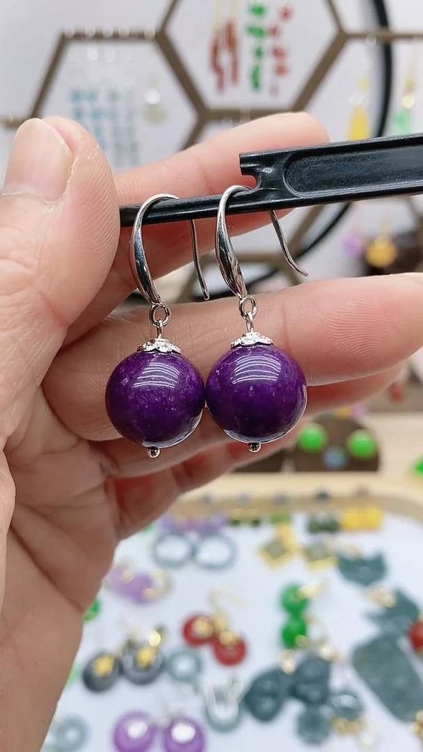 未镶嵌苏纪石（舒俱来）耳饰957