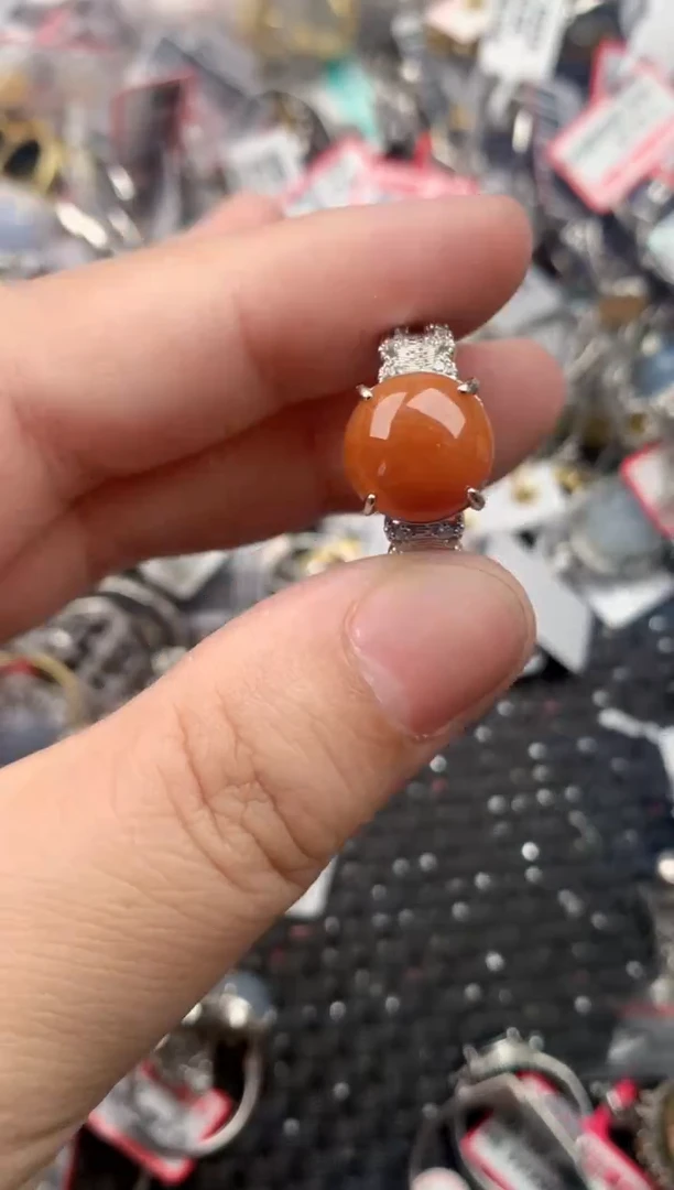 银S925镶嵌戒指翡翠333   3