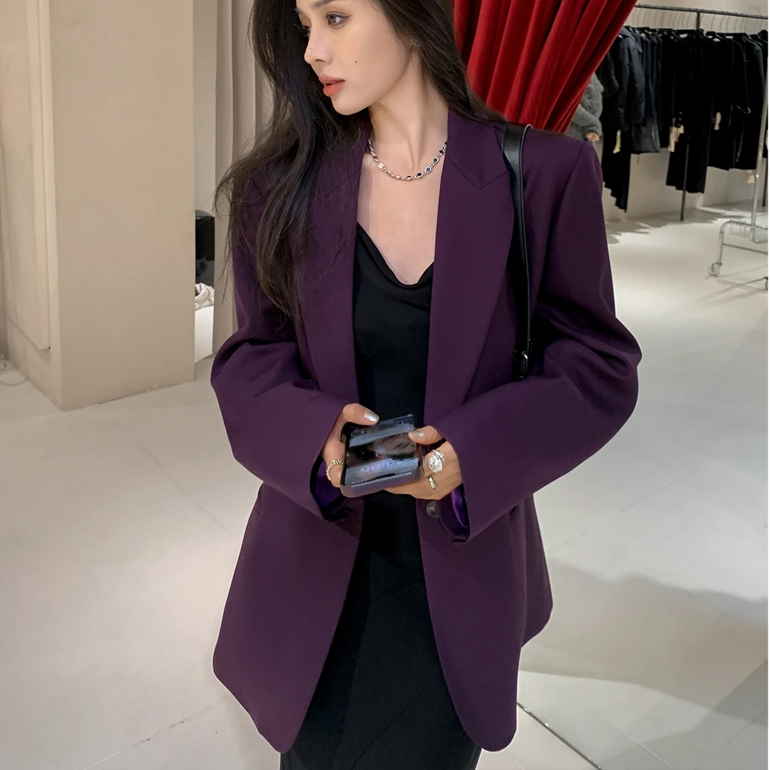 高级感洋气减龄西装外套女春秋季新款廓形休闲宽松时尚小西服5616