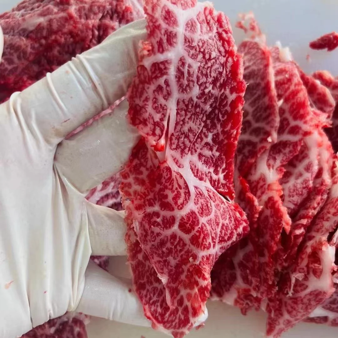 新鲜现切雪花牛肉 正宗潮汕牛肉火锅屠宰场直供 严选谷饲现宰原切