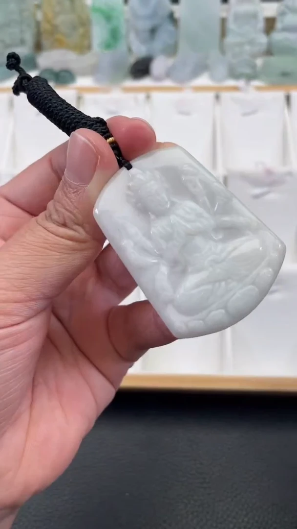 颈饰未镶嵌翡翠天然缅甸翡翠A货 有瑕疵16