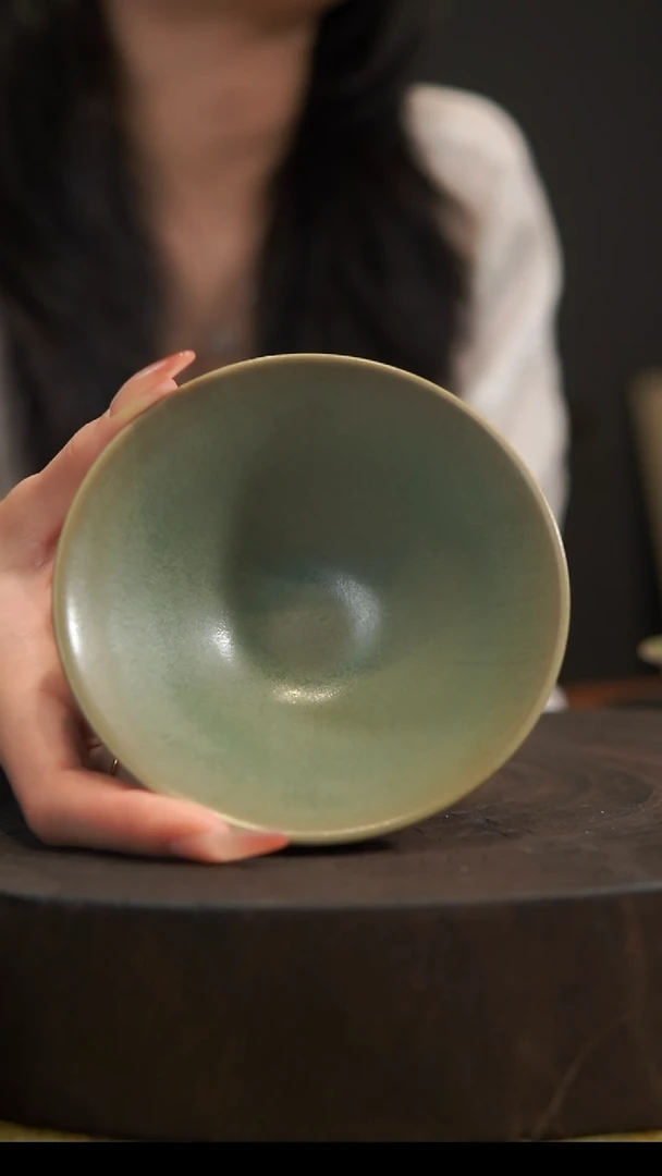 杯子小**霖斗笠杯 汝州原产地  原矿老釉