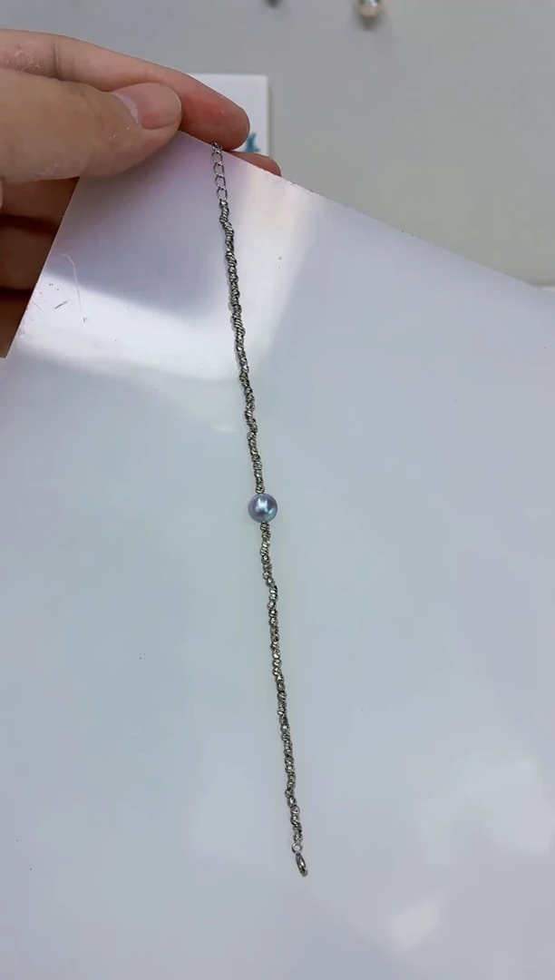 未镶嵌DA海水珍珠海水灰珠手链7-8 y453