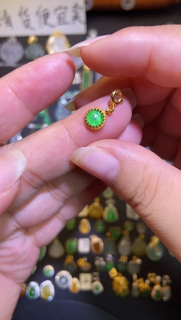 翡翠银S925镶嵌吊坠(不含链)1