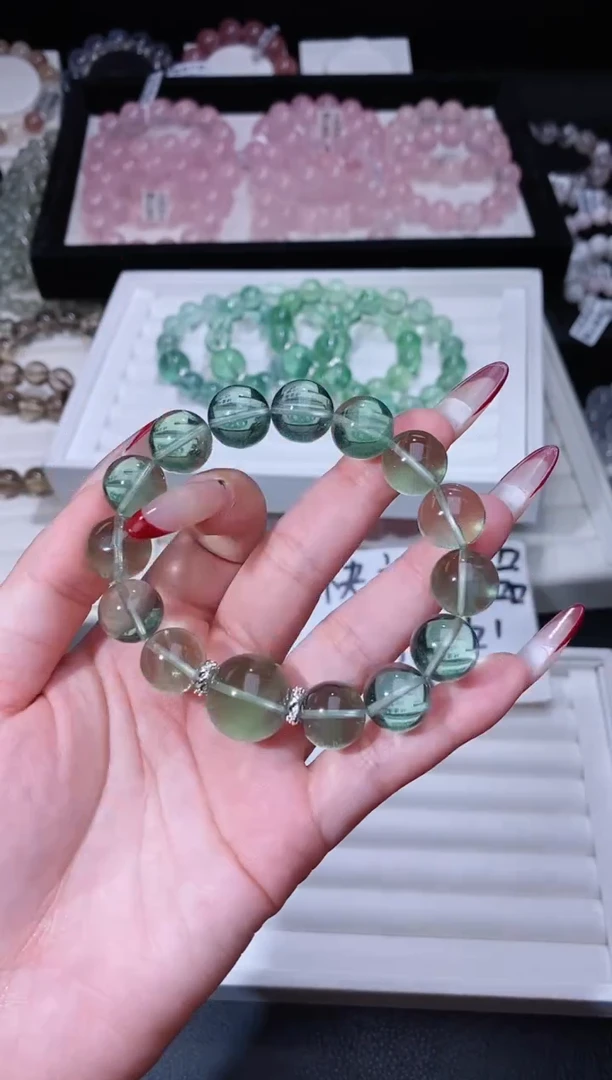 【闪购商品】萤石手链合金124.33绿水绿萤石手串 多样性发其一